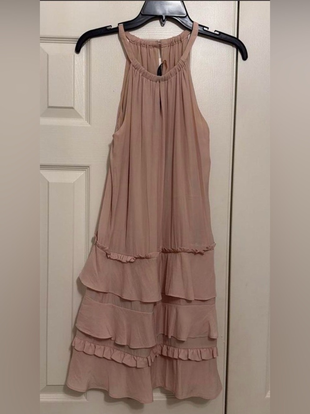 Ramy Brook Dusty Rose Ruffle Tiered Halter Maxi Dress - Size 6 - Picture 2 of 6